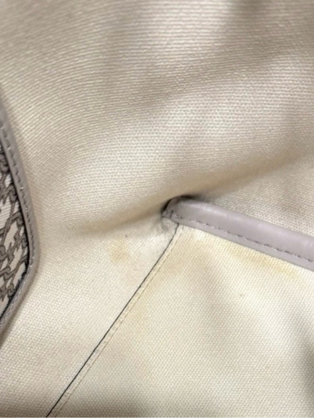 Kate Spade Link Shoulder Tote Bag Taupe Cream Coated Canvas Purse - Picture 16 of 16